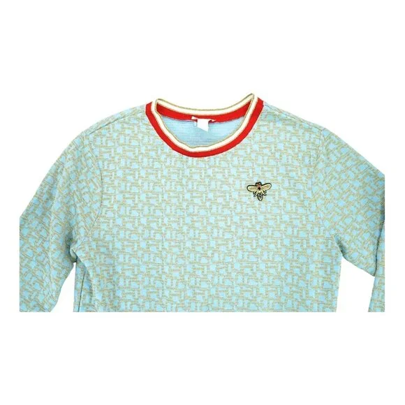 H&M Bumblebee Embellished Metallic Women's Sweatshirt Size Large - Picture 3 of 6